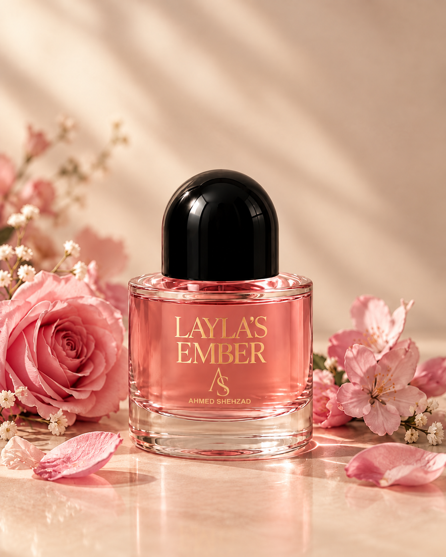 Layla's Ember Eau de Parfum 50ml bottle - rose and peony perfume